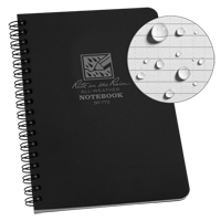 Side-Spiral Notebook, Soft Cover, Black, 64 Pages, 4-5/8" W x 7" L OQ412 | Rideout Tool & Machine Inc.