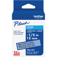 Ruban lamin&eacute; pour P-Touch, 12 mm x 8 m, Noir sur bleu Rideout Tool & Machine Inc.