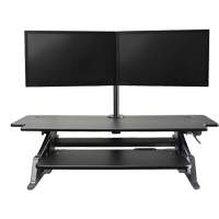 Goya™ Sit-Stand Workstation, Desktop Unit, 20" H x 42" W x 16" D, Black OQ762 | Rideout Tool & Machine Inc.