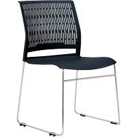 Activ™ Series Stacking Chairs, Polypropylene, 32-3/8" High, 250 lbs. Capacity, Black OQ954 | Rideout Tool & Machine Inc.