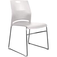 Activ™ Series Stacking Chairs, Plastic, 23" High, 250 lbs. Capacity, White OQ957 | Rideout Tool & Machine Inc.