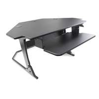 Goya™ Sit-Stand Corner Work Station, Desktop Unit, 20" H x 42" W x 37-4/5" D, Black OQ972 | Rideout Tool & Machine Inc.