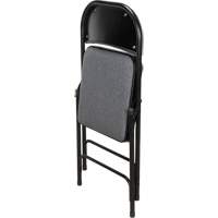 Deluxe Fabric Padded Folding Chair, Steel, Grey, 300 lbs. Weight Capacity OR434 | Rideout Tool & Machine Inc.