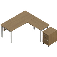 Newland "L" Shaped Desk with Pedestal OR448 | Rideout Tool & Machine Inc.
