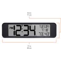 Ultra-Wide Clock with Atomic Accuracy, Digital, Battery Operated, Black OR487 | Rideout Tool & Machine Inc.