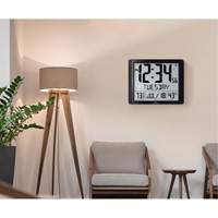 Super Jumbo Self-Setting Wall Clock, Digital, Battery Operated, Black OR492 | Rideout Tool & Machine Inc.