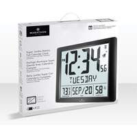 Super Jumbo Self-Setting Wall Clock, Digital, Battery Operated, Black OR492 | Rideout Tool & Machine Inc.