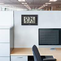 Self-Setting Digital Wall Clock with Auto Backlight, Digital, Battery Operated, Black OR501 | Rideout Tool & Machine Inc.