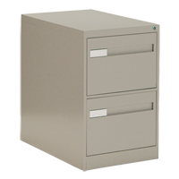 Vertical Filing Cabinet with Recessed Drawer Handles, 2 Drawers, 18.15" W x 26.56" D x 29" H, Beige OTE613 | Rideout Tool & Machine Inc.