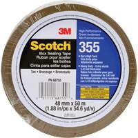 Scotch&reg; 355 Box Sealing Tape, Hot Melt Adhesive, 3.4 mils, 48 mm (1-22/25") x 50 m (164') Rideout Tool & Machine Inc.