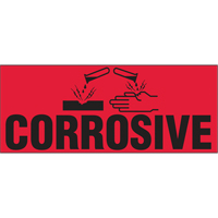 "Corrosive" Special Handling Labels, 5" L x 2" W, Black on Red Rideout Tool & Machine Inc.