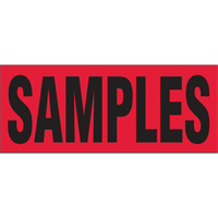 "Samples" Special Handling Labels, 5" L x 2" W, Black on Red PB424 | Rideout Tool & Machine Inc.