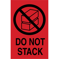 "Do Not Stack" International Shipping Labels, 6" L x 4" W, Black on Red Rideout Tool & Machine Inc.
