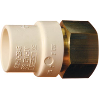 Threaded Pipe Adapter, Hub x FPT, 1" Dia., Brass/CPVC Rideout Tool & Machine Inc.