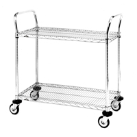 Standard-Duty Utility Cart With Wire Shelves, Chrome Plated, 24" x 39" x 36", 375 lbs. Capacity Rideout Tool & Machine Inc.