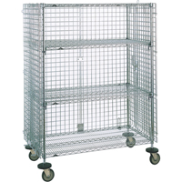 Security Carts, Chrome Plated, 21-1/2" x 68-1/2 x 38-1/2", 500 lbs. Capacity Rideout Tool & Machine Inc.