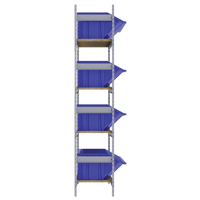 Wide Span Shelving with Jumbo Plastic Bins, Steel, Boltless, 800 lbs. Capacity, 66" W x 72" H x 18" D Rideout Tool & Machine Inc.
