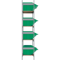 Wide Span Shelving with Jumbo Plastic Bins, Steel, Boltless, 800 lbs. Capacity, 66" W x 72" H x 18" D Rideout Tool & Machine Inc.