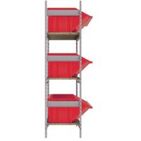 Wide Span Shelving with Jumbo Plastic Bins, Steel, Boltless, Starter, 66" W x 60" H x 18" D Rideout Tool & Machine Inc.