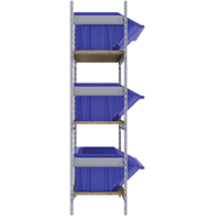 Wide Span Shelving with Jumbo Plastic Bins, Steel, Boltless, Starter, 66" W x 60" H x 18" D Rideout Tool & Machine Inc.