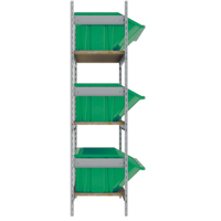 Wide Span Shelving with Jumbo Plastic Bins, Steel, Boltless, Starter, 66" W x 60" H x 18" D Rideout Tool & Machine Inc.