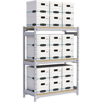 Wide Span Record Storage Shelving, Steel, 3 Shelves, 42" W x 18" D x 60" H Rideout Tool & Machine Inc.
