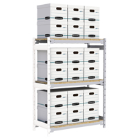 Wide Span Record Storage Shelving, Steel, 3 Shelves, 42" W x 18" D x 60" H, Add-On Kit Rideout Tool & Machine Inc.