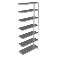 Shelving Unit, Galvanized Steel, Slotted Angle, 400 lbs. Capacity, 36" W x 84" H x 12" D Rideout Tool & Machine Inc.