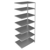 Shelving Unit, Galvanized Steel, Slotted Angle, 400 lbs. Capacity, 36" W x 84" H x 24" D Rideout Tool & Machine Inc.
