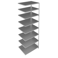 Shelving Unit, Galvanized Steel, Slotted Angle, 400 lbs. Capacity, 36" W x 96" H x 24" D Rideout Tool & Machine Inc.