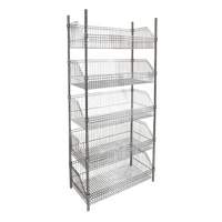 Wire Basket Shelving Unit, 5 Tiers, 48" W x 74" H x 24" D Rideout Tool & Machine Inc.