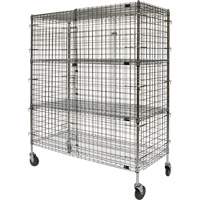 Security Cart, Chrome Plated, 60" x 69" x 24", 500 lbs. Capacity Rideout Tool & Machine Inc.