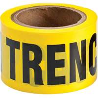 Barricade Tape, English, 3" W x 200' L, 3 mils, Black on Yellow Rideout Tool & Machine Inc.