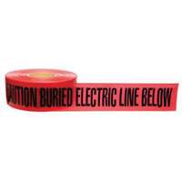"Buried Electric Line" Identoline&reg; Underground Warning Tape, 3" W x 1000' L, Black on Red Rideout Tool & Machine Inc.