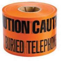 "Buried Telephone Line" Identoline&reg; Underground Warning Tape, 6" W x 1000' L, Black on Orange Rideout Tool & Machine Inc.