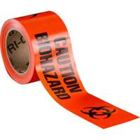 Barricade Tape, English, 3" W x 200' L, 3 mils, Black on Orange Rideout Tool & Machine Inc.