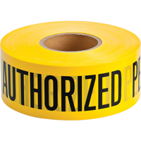 Barricade Tape, English, 3" W x 1000' L, 2 mils, Black on Yellow Rideout Tool & Machine Inc.
