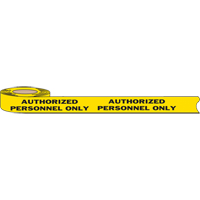 Barricade Tape, English, 3" W x 1000' L, 2 mils, Black on Yellow Rideout Tool & Machine Inc.