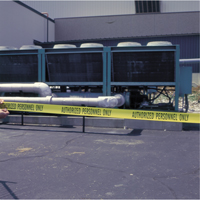 Barricade Tape, English, 3" W x 1000' L, 2 mils, Black on Yellow Rideout Tool & Machine Inc.