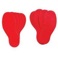 &eacute;tiquettes pour marquage des planchers, Empreinte de pas, 12" lo x 3,75" la, Rouge, Vinyle Rideout Tool & Machine Inc.