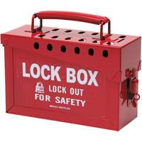 Portable Metal Lock Box, Red SAC639 | Rideout Tool & Machine Inc.