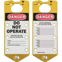 Labeled Lockout Hasps, Yellow Rideout Tool & Machine Inc.