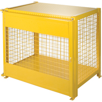 Gas Cylinder Cabinets, 6 Cylinder Capacity, 44" W x 30" D x 37" H, Yellow Rideout Tool & Machine Inc.