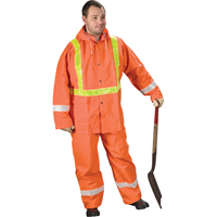 Tornado Traffic Rain Suit, PVC, Small, High Visibility Orange Rideout Tool & Machine Inc.