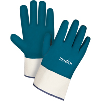 Heavyweight Safety Cuff Gloves, 10/X-Large, Nitrile Coating, Cotton Shell SAN445 | Rideout Tool & Machine Inc.