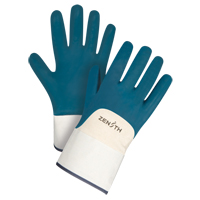Heavyweight Safety Cuff Gloves, 10/X-Large, Nitrile Coating, Cotton Shell SAN447 | Rideout Tool & Machine Inc.