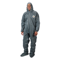 2.0 Mil CRFR Hooded Coveralls, Small, Grey, FR Treated Fabric Rideout Tool & Machine Inc.