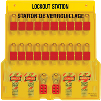 Station de verrouillage, Cadenas Thermoplastique, Capacit&eacute; de 20, Cadenas Compris Rideout Tool & Machine Inc.
