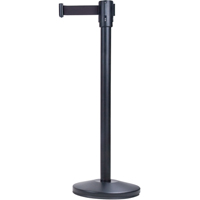 Barri&egrave;res sur pieds pour le contr&ocirc;le des foules, Acier, 35" h, Ruban Noir, Longueur du ruban 7' Rideout Tool & Machine Inc.