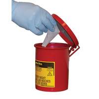 Mini Bench - Top Oily Waste Cans, FM Approved, 0.45 US gallon, Red SAS238 | Rideout Tool & Machine Inc.